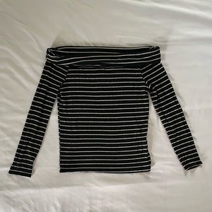 H&M Off The Shoulder Striped Top